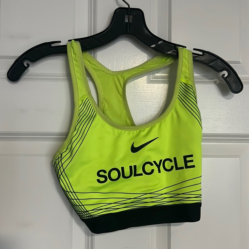 M Nike SoulCycle Neon Yellow Sports Bra